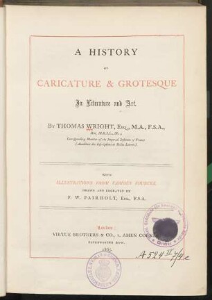 A history of caricature and grotesque in literature and art : with illustrations from various sources