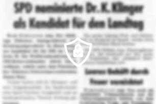 SPD nominierte Dr. K. Klinger als Kandidat für [Name maskiert]
