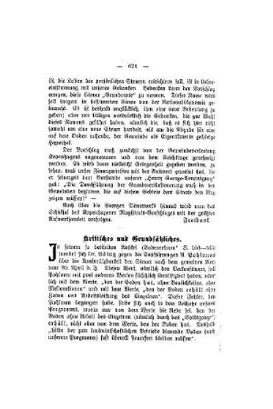 Kritisches und Grundsätzliches