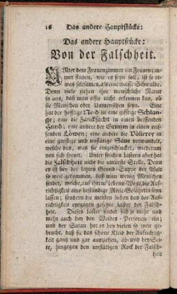 Das andere Hauptstücke: Von der Falschheit.