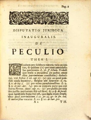 Disp. iur. inaug. de peculio
