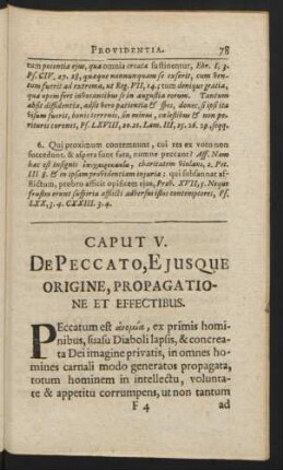 Caput V. De Peccato, Ejusque Origine, Propagatione et Effectibus