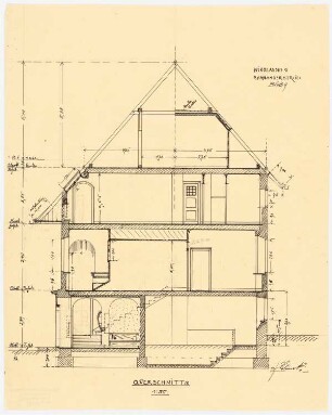 Einfamilienwohnhaus, Berlin-Nikolassee: Querschnitt 1:50
