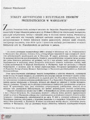 3: Straty artystyczne i kulturalne Zbiorów Przezdzieckich w Warszawie