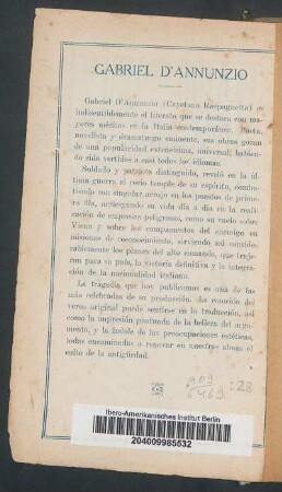 Gabriel D'Annunzio - [Sobre el autor]
