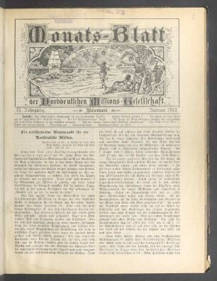 74. Jahrgang. Bremen. Januar 1913