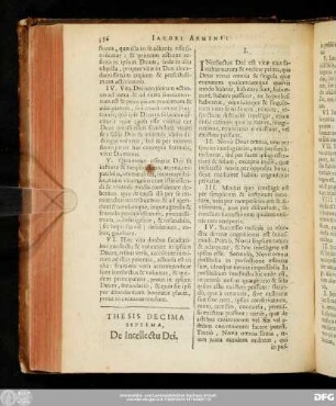Thesis Decima Septima, De Intellectu Dei.