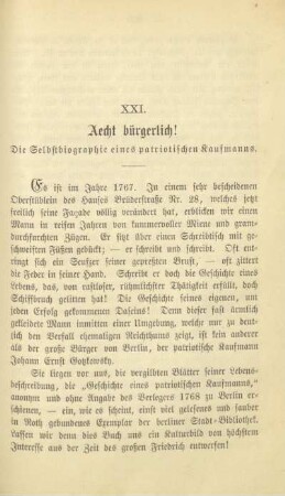 XXI. Aecht bürgerlich! Die Selbstbiographie eines patriotischen Kaufmanns