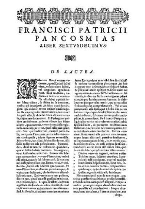 Liber Sextvsdecimvs. De Lactea