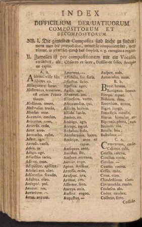 Index Difficilium Deriuatiuorum Compositorum Et Decompositorum