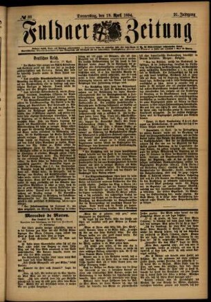 Ausgabe vom Donnerstag, den 19. April 1894.