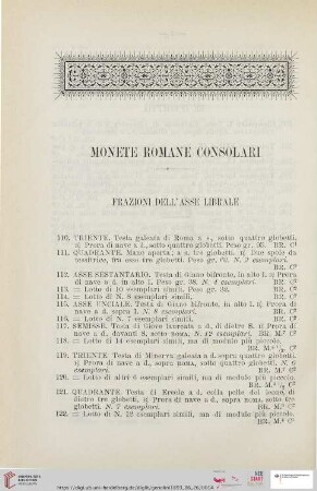 Monete romane consolari (No. 110 - 298)