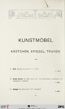 Kunstmöbel (Nr. 17-66)