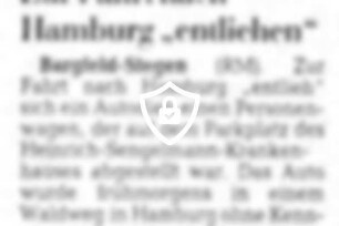Zur Fahrt nach Hamburg "entliehen"