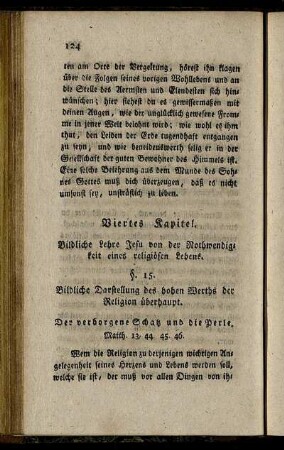 Viertes Kapitel. Bildliche Lehre Jesu von der Nothwendigkeit eines religiösen Lebens.