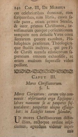 Caput III. Mores Christianorum.