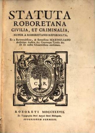 Statuta Roboretana civilia et criminalia