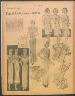 Para el ajuar de una novia [Dibujos] : Para la mujer