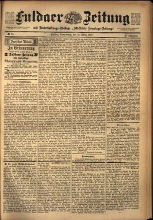 Zweite Ausgabe vom Donnerstag, den 31. März 1898.