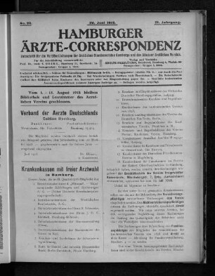No. 26. 30. Juni 1918. 21. Jahrgang.