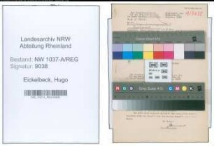 Entnazifizierung Hugo Eickelbeck , geb. 20.06.1892 ()