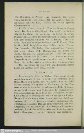 IV. Lehrmittel