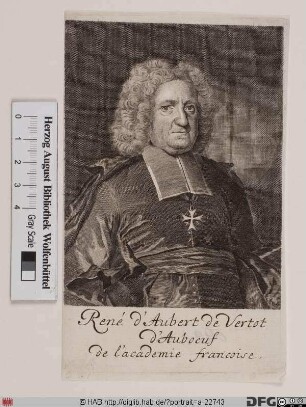 Bildnis René Aubert (od. Dauber?), abbé de Vertot