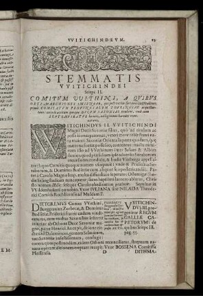 Stemmatis vvitichindei Stirps II. Comitvm vvethini, a qvibvs ort i marchiones misniae
