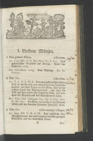 I. Goldene Münzen