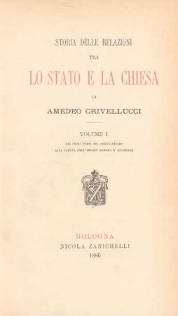 Vol. 1: Dai primi tempi del Cristianismo alla caduta dell'Impero romano d'Occidente