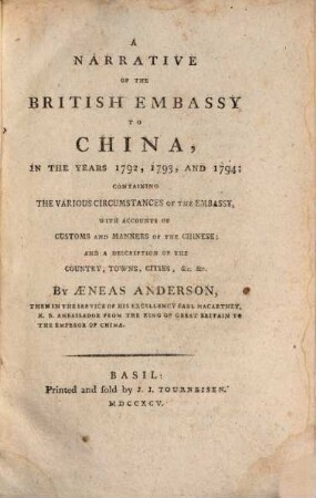 A narrative of the British embassy to China