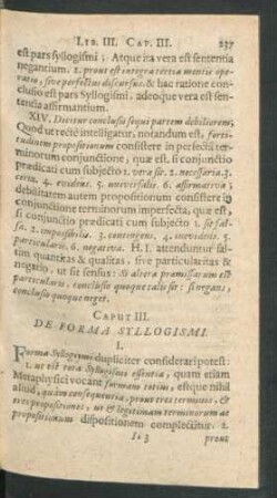 Caput III. De Forma Syllogismi.