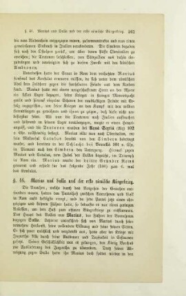 §. 46. Marius und Sulla und der erste römische Bürgerkrieg
