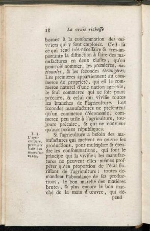§. 3. L´agriculture, premiere base des manufactures.