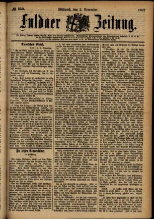 Ausgabe vom Mittwoch, den 02. November 1887.