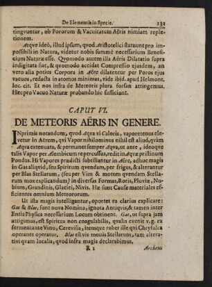 Caput VI. De Meteoris Aeris In Genere.