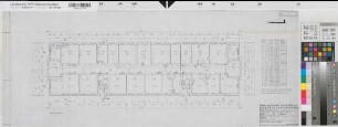 Münster (Münster) Portsmouth-Kaserne Block 4 Grundriß Erdgeschoß 1971 1 : 100 40 x 102 Pause Finanzbauamt Münster
