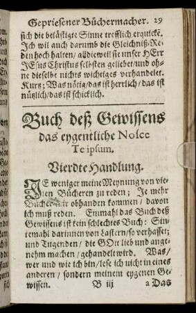 Buch deß Gewissens das eygentliche Nosce Te ipsum. Vierdte Handlung.