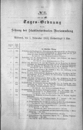 Tages-Ordnung, 05. November 1902