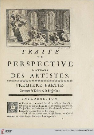 Traité de perspective a l’usage des artistes. Premiere partie. Contenant la Théorie de la Perspective