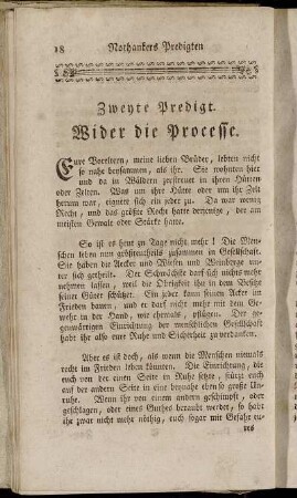 Zweyte Predigt. Wider die Processe.