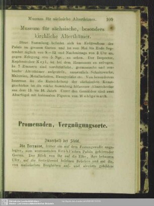 Promenaden, Vergnügungsorte