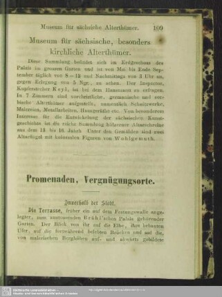 Promenaden, Vergnügungsorte