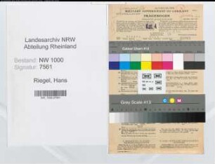 Entnazifizierung Hans Riegel, geb. 24.04.1902 (Verw.Angest.)