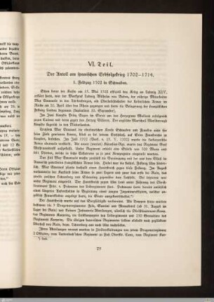 VI. Der Anteil am spanischen Erbfolgekrieg 1702-1714