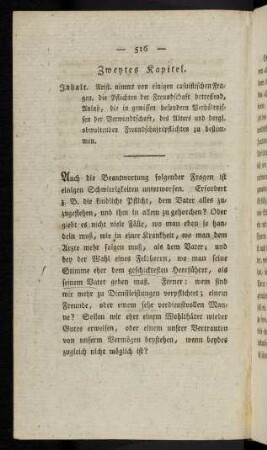 516-521, Zweytes Kapitel