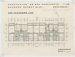 Wohnhäuser Sudetenstraße / Altvaterstraße, Geretsried: Grundriss Erdgeschoss 1:100