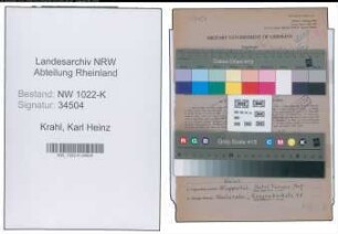 Entnazifizierung Karl Heinz Krahl , geb. 30.09.1908 (Opernintendant)