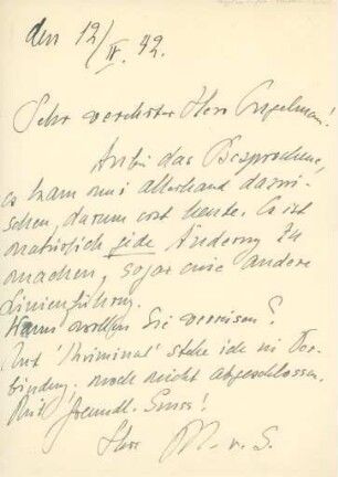 Korrespondenz von Margot von Simpson an Bernt Engelmann