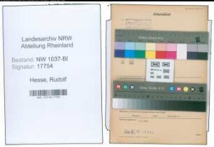 Entnazifizierung Rudolf Hesse , geb. 20.06.1888 (Haendler)